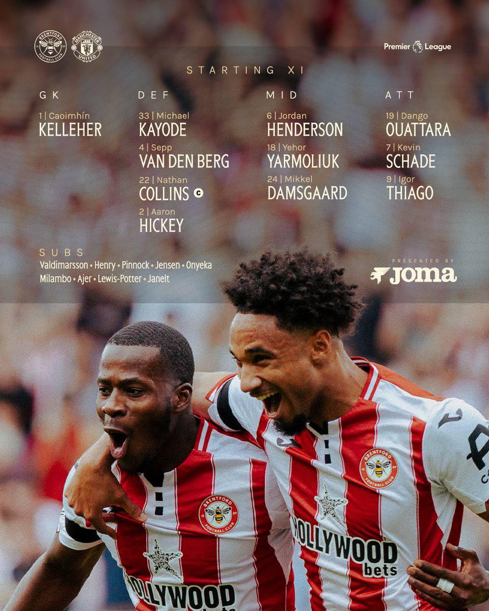 Brentford Starting XI Lineup